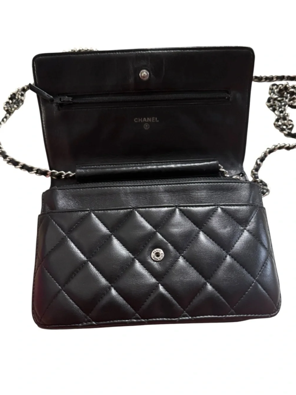 Gorgeous Chanel Quilted Lambskin Leather WOC w/COA Hologram in Tact